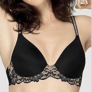 Wacoal Lost In Lace Contour Plunge Adjustable Strap Underwire Bra 32D Women